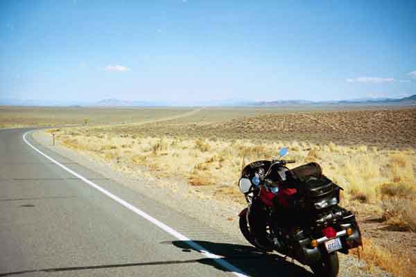 A desert highway in Nevada