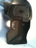 Rear view, lower dismounted, vent closed.